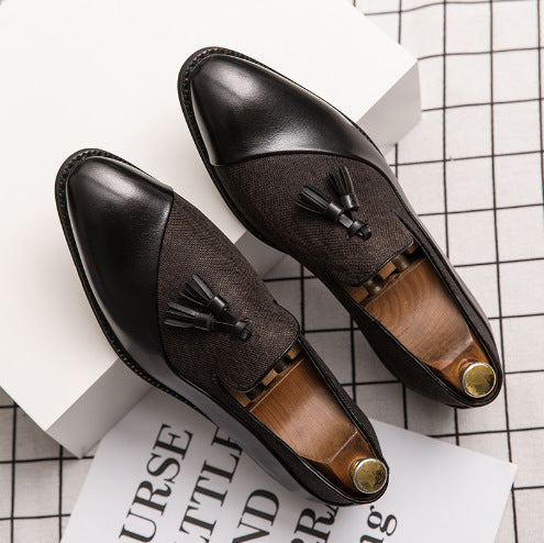 Spring and Autumn new fashion trendy men's shoes British style retro small leather shoes formal wear business tassel leather shoes cross-border hot