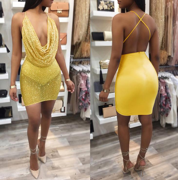 sequins hollow perspective sexy sling large size dress bag hip night shop skirt