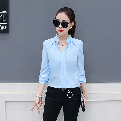 2023 Spring and Autumn New Women's Shirt Korean Long Sleeve Fashionable Casual Base Loose Slimming Red Chiffon Shirt for Women