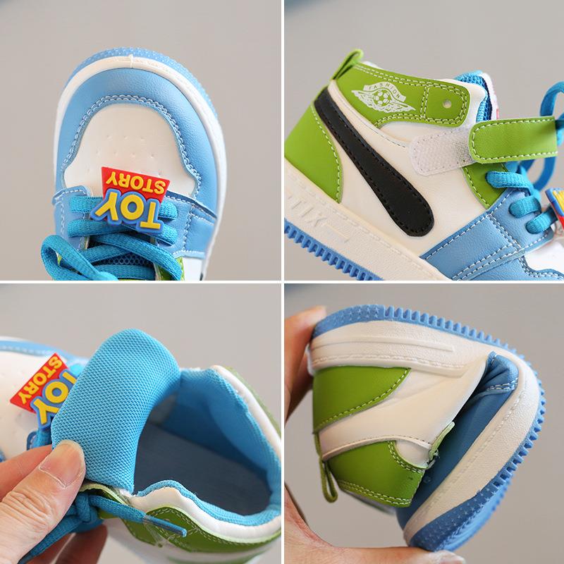 A generation of children's sports shoes 2024 spring boys casual board shoes high cartoon girls online red shoes baby