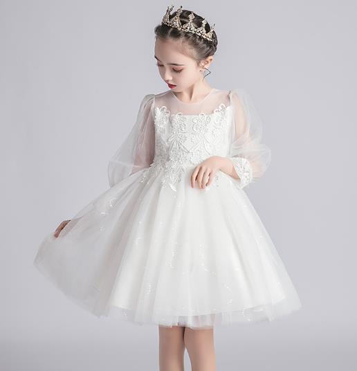 New girls princess dress flower girl dress birthday party dinner host long skirt wedding children's pettiskirt