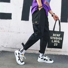 Men's nine pants loose Velcro beam pants autumn overalls men's casual harem pants
