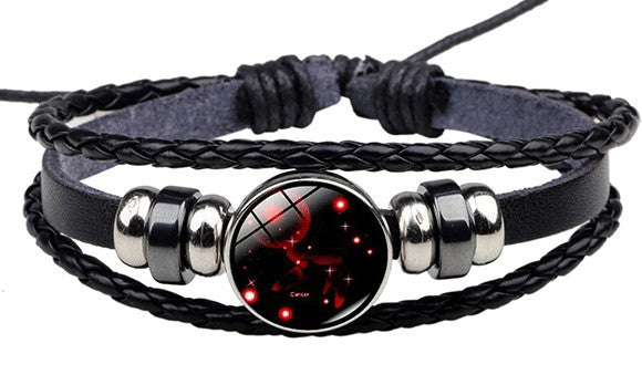 Twelve Constellations Bracelet for Men and Women Jewelry Handrope Chaozhou Nocturnal Personality Hand String for Couple''s Bracelet Birthday Gift