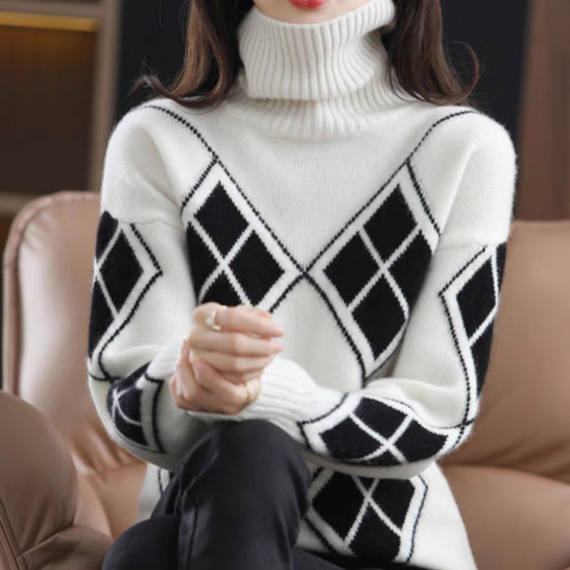 Turtleneck Pullovers Women Warm Knitted Casual Winter Soft Sweater Females Korean Style Temper Classic Thick All-match Clothing