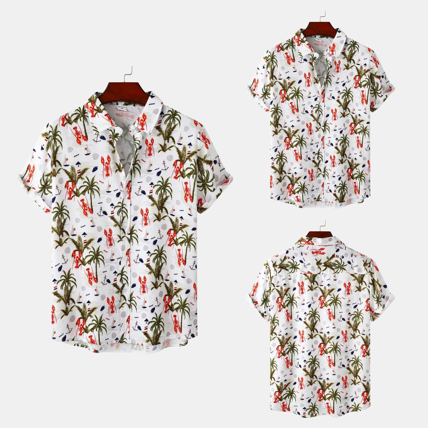 Cross-border foreign trade 2023 new European size men's floral printing design European and American style short sleeve beach vacation shirt men