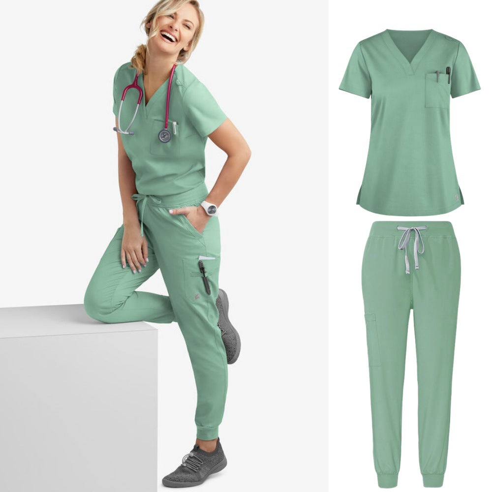 Hand washing clothes split suit short sleeve hand washing clothes beauty pet stomatologist nurse work clothes medical care clothes