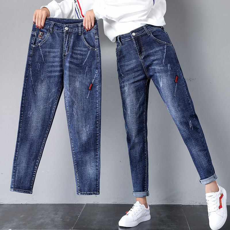 2022 Spring Autumn Women Jeans Denim Pants Fashion High Waist Harem Pants Female Trousers Streetpants P295