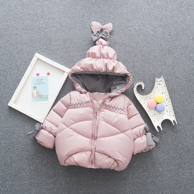 High Quality Baby Girl Bow Tie Hooded Cute