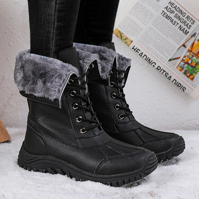 Children's Waterproof And Non-slip Fur Snow Boots