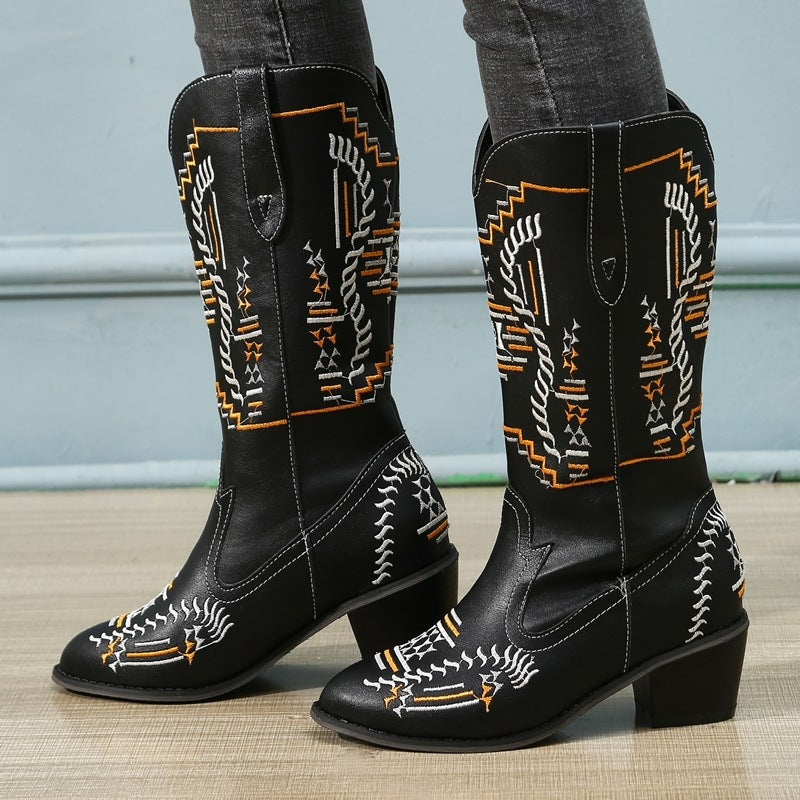 Autumn And Winter New Mid Tube Knight Boots