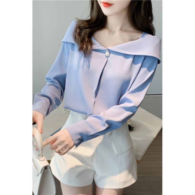 Silk Shirt Spring 2023 New Satin Top Women's Design Sense All-match Loose Light Mature Elegant Chiffon Shirt