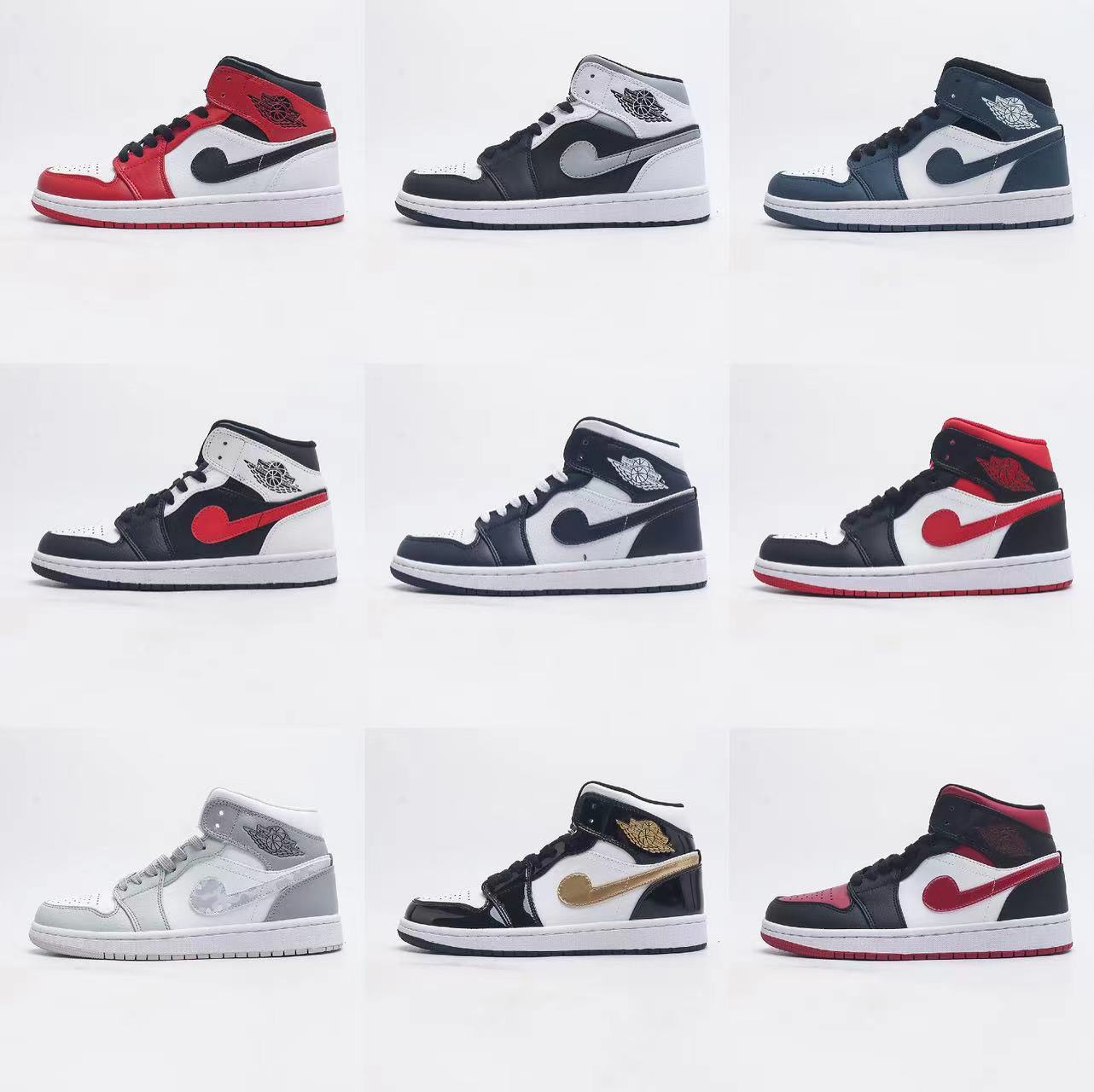 Putian shoes source delivery first layer AJ1 MID Joe 1 MID-top basketball shoes men's shoes wear-resistant women's sneaker