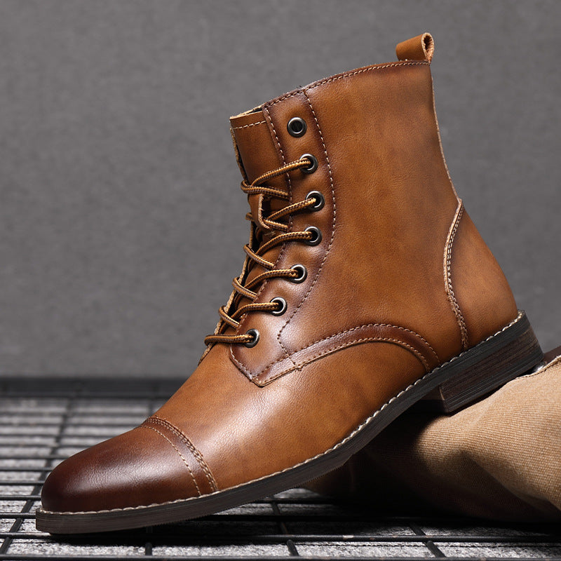 High top pointed toe Martin boots