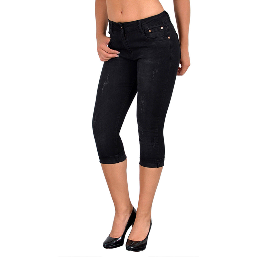 Cropped denim pants
