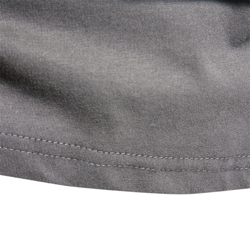 Men's Long Sleeve New Solid Color T-Shirt Trendy Leisure Sports Outer Wear Round Neck Cotton Base Shirt Top Wholesale