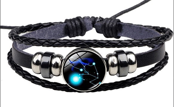 Twelve Constellations Bracelet for Men and Women Jewelry Handrope Chaozhou Nocturnal Personality Hand String for Couple''s Bracelet Birthday Gift