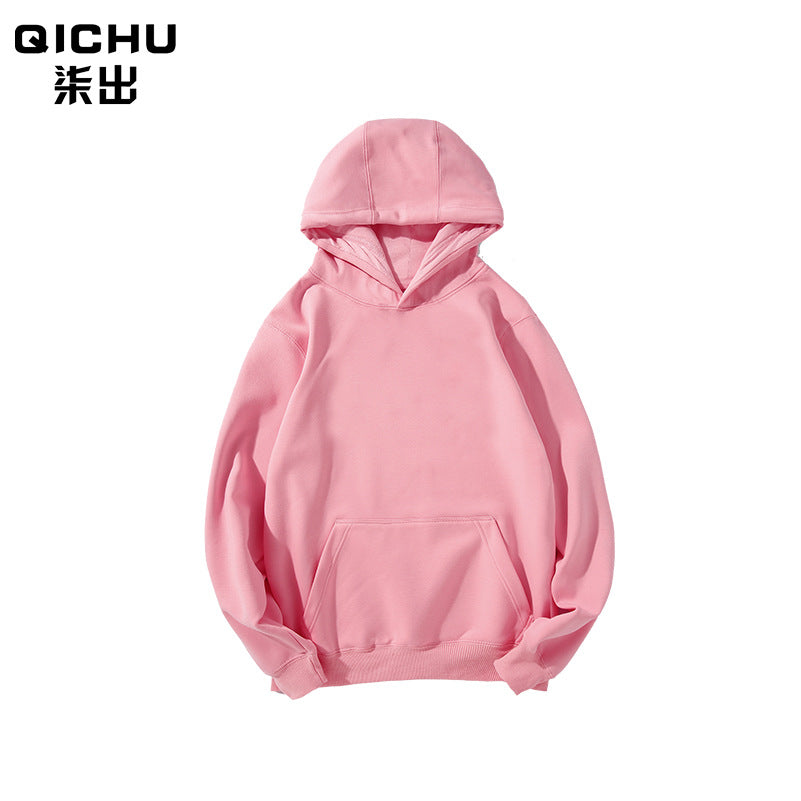 Spring, autumn and winter children's clothing Terry pullover children's hooded vests medium and large children's casual solid color thick vests blank wholesale