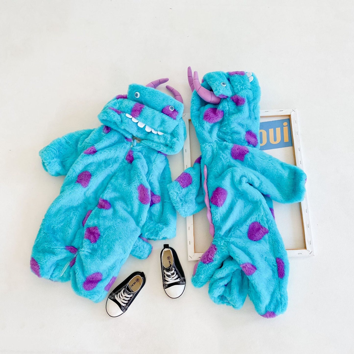 Hair Strange Clothes Internet Popular Autumn and Winter Clothes Baby Clothes Cute Baby Animal Clothes Dinosaur Jumpsuit Climbing Clothes Pajamas