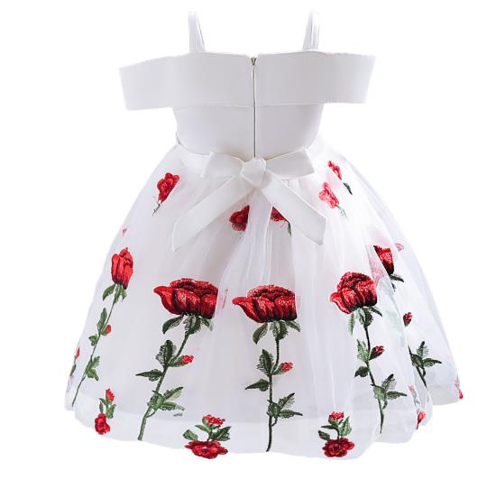 Flower girl flower fairy dress children's wedding dress princess dress mesh word shoulder set lace girl dress