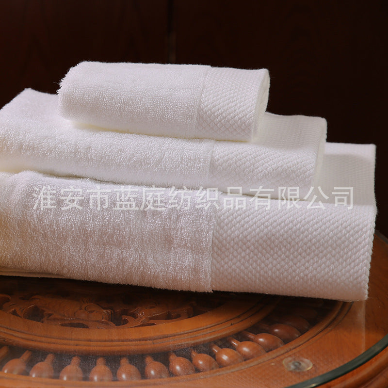 Five-star Hotel Cotton Towel Cotton White Broken Spiral Towel Thickened Hotel Bath Towel