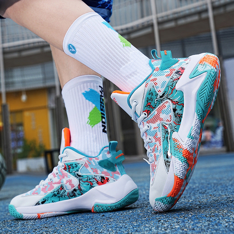 Basketball Shoes Men's Spring and Summer Youth Couple Sports Shoes Student Sports Competition Training Shoes Boys Fashion Trendy Shoes