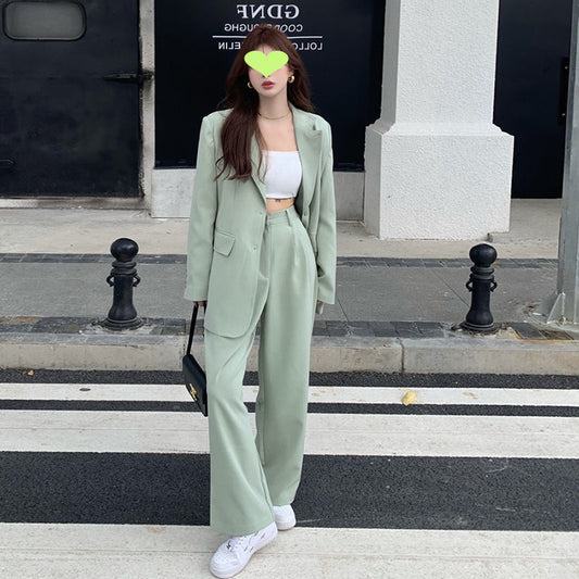 Wind loose all-match retro mid-length suit