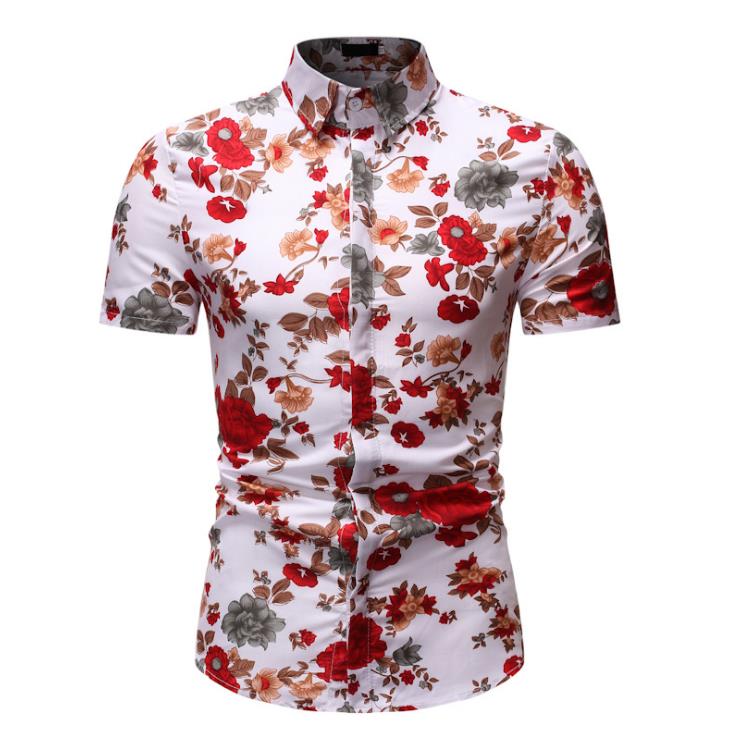 Casual short sleeve flower shirt