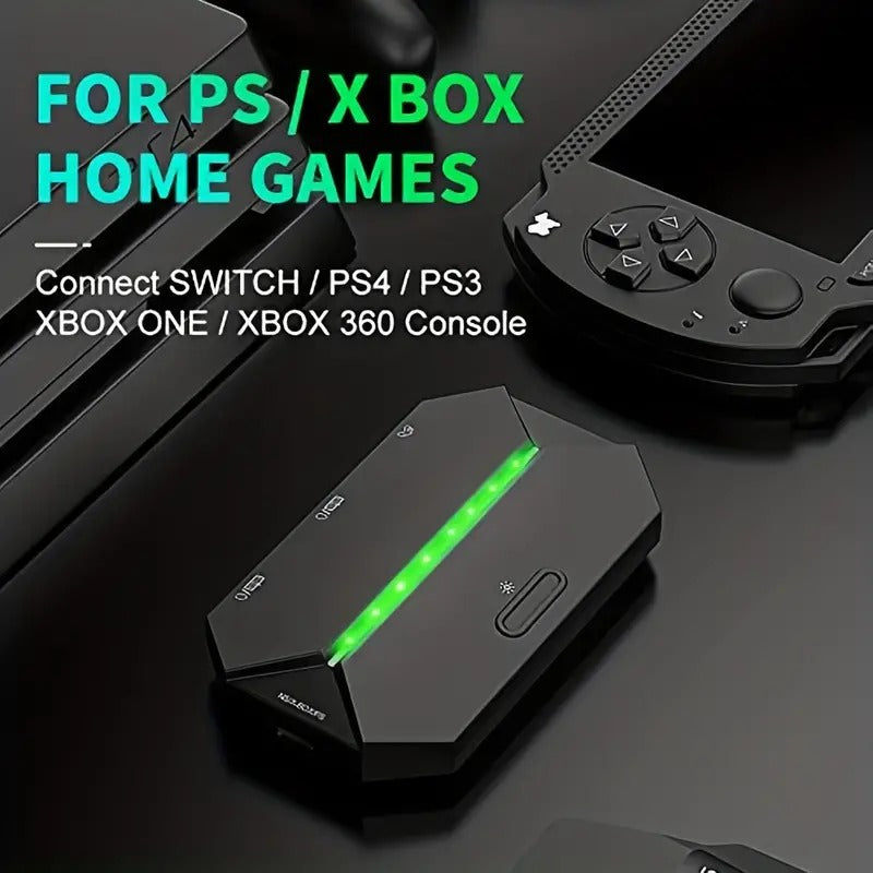 G6L RGB Backlit Gaming Controller Converter, Type-C USB Keyboard and Mouse LED Adapter/Converter for PS4/Xbox One/Xbox 360/Nintendo Switch/PS3