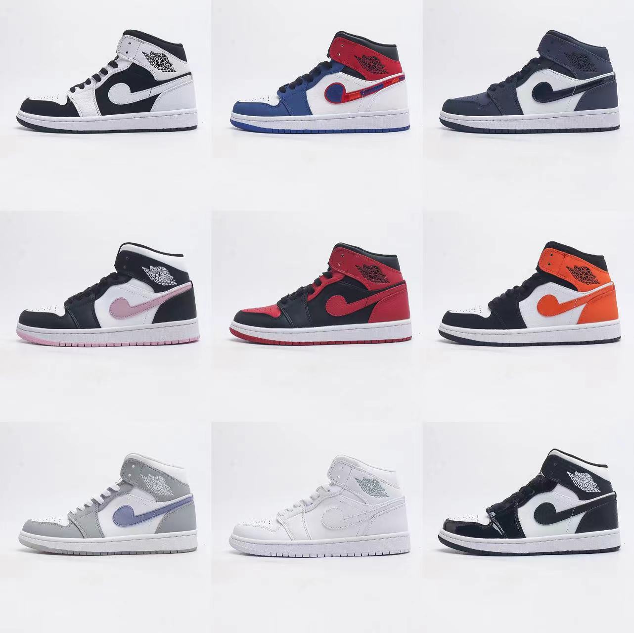 Putian shoes source delivery first layer AJ1 MID Joe 1 MID-top basketball shoes men's shoes wear-resistant women's sneaker