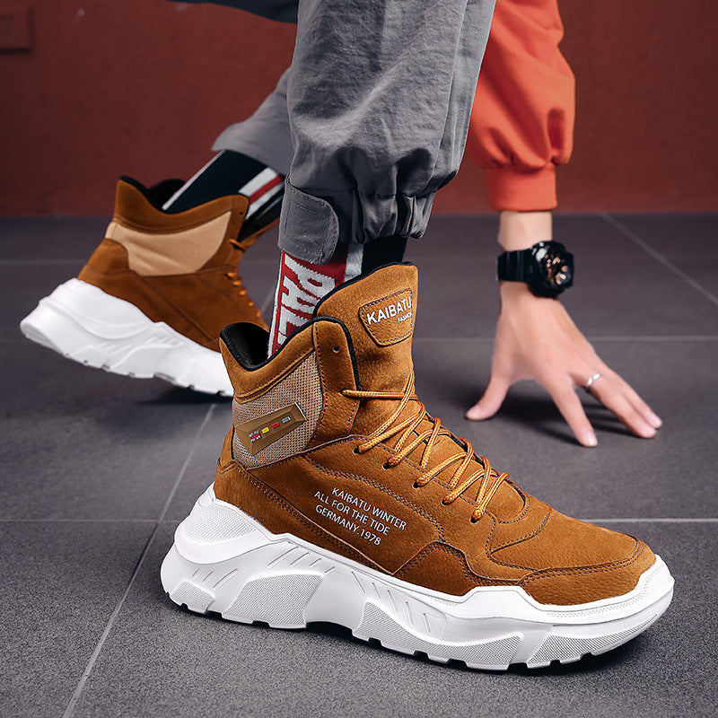 Fall Winter Trendy Men's Shoes High Top Trendy Shoes