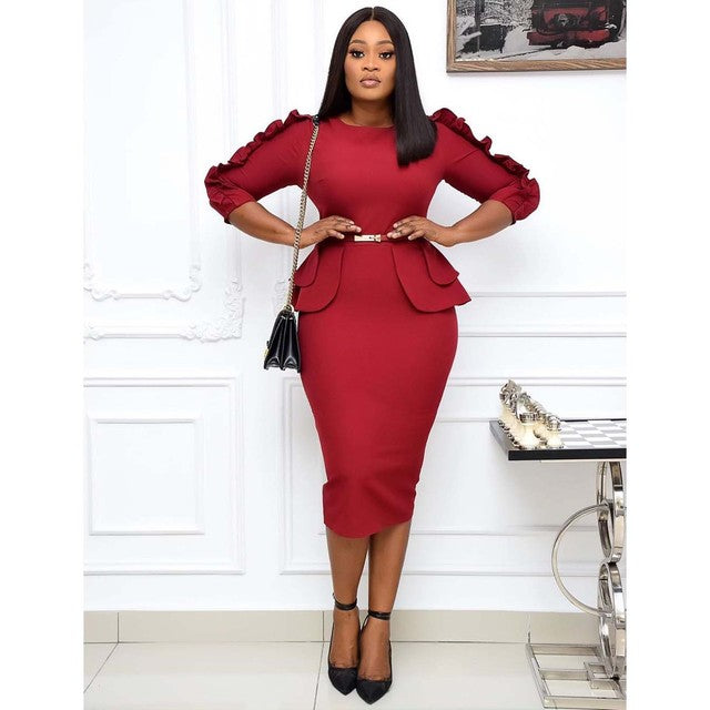 Female Professional Office Style Commuting African Dress