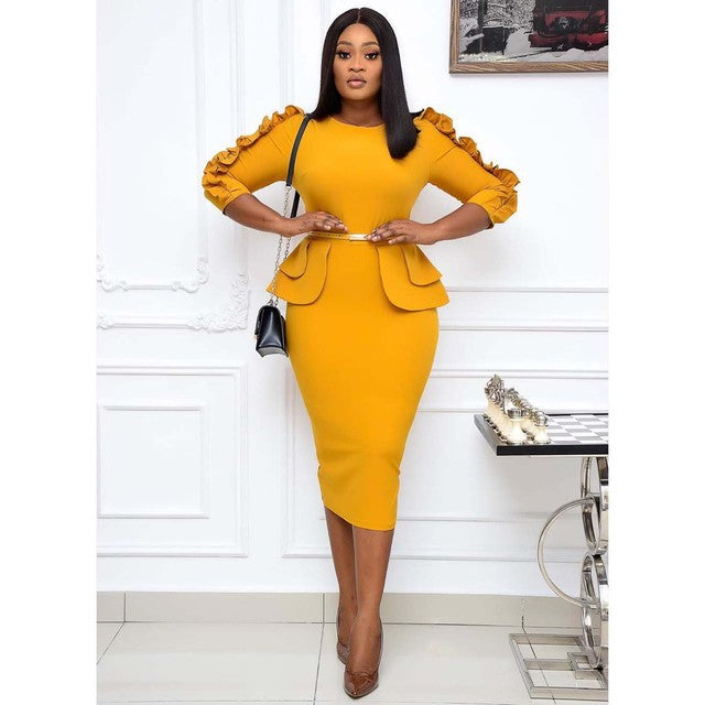 Female Professional Office Style Commuting African Dress