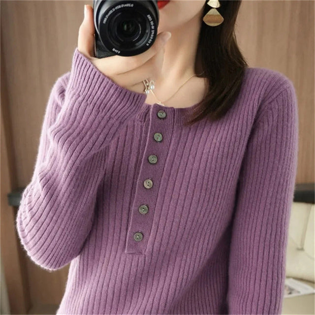 Autumn Winter Women Sweater O-neck Warm Pullovers Korean Long Sleeve Basic Tops Slim Fit Bottoming Shirt High Strecth Jumpers