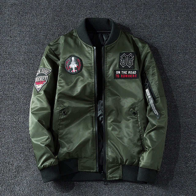 Coat Men's Air Force Pilot Jacket MA1 Autumn/Winter Baseball Suit Trendy Brand Double Sided Thickened Large