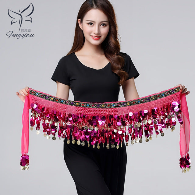 Dancer's Accessories New Style Top Selling Belly Dance Waist Chain Hip Scarf Bellydance Coins Belt Dancing Waist Belt