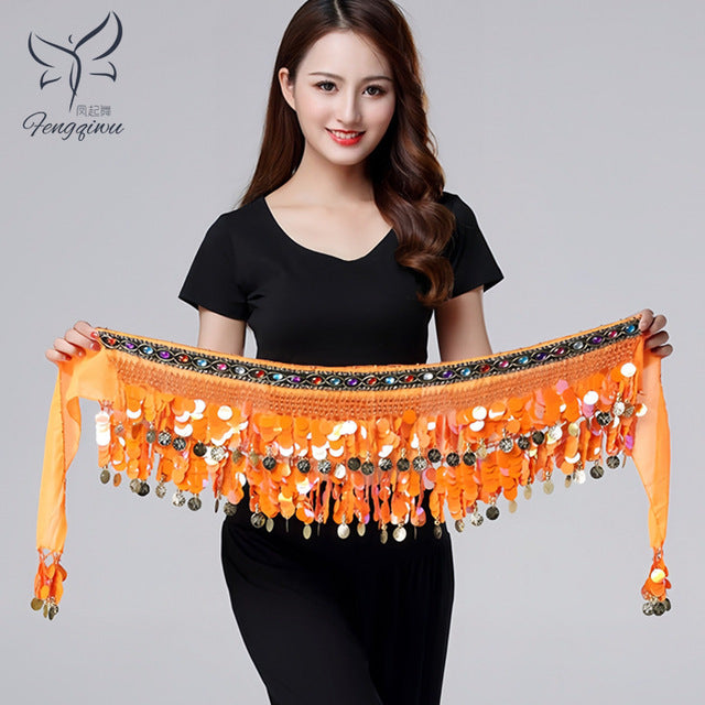Dancer's Accessories New Style Top Selling Belly Dance Waist Chain Hip Scarf Bellydance Coins Belt Dancing Waist Belt