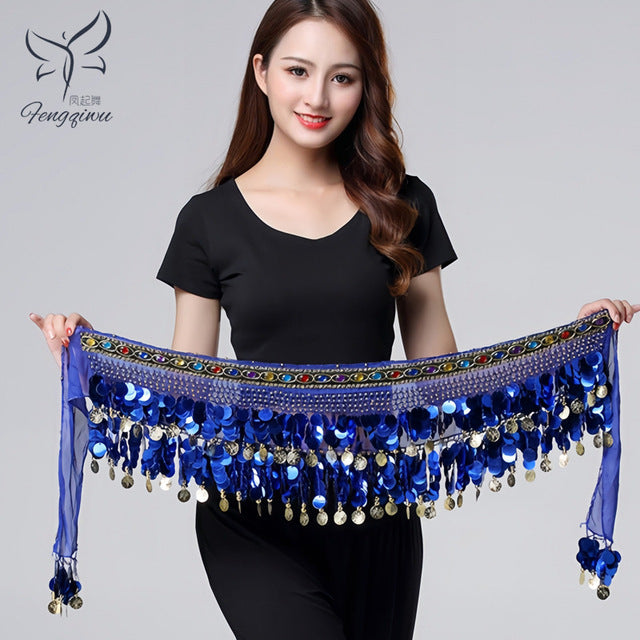 Dancer's Accessories New Style Top Selling Belly Dance Waist Chain Hip Scarf Bellydance Coins Belt Dancing Waist Belt