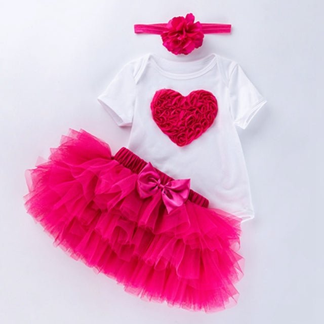 0-2 years old baby girl birthday outfit cotton short-sleeved romper six-layer sand skirt suit manufacturer Wholesale children's clothing