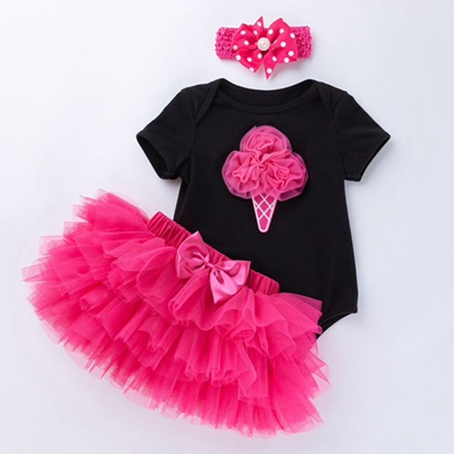 0-2 years old baby girl birthday outfit cotton short-sleeved romper six-layer sand skirt suit manufacturer Wholesale children's clothing
