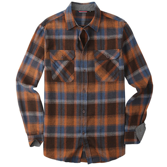 English Style Vintage Men Clothing Plaid Shirt Spring Autumn New Harajuku Long Sleeves Streetwear Fashion Business Casual Tops