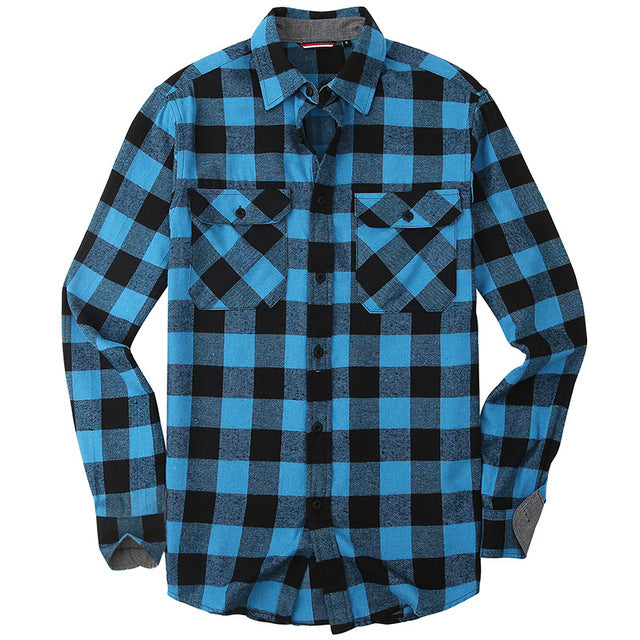 English Style Vintage Men Clothing Plaid Shirt Spring Autumn New Harajuku Long Sleeves Streetwear Fashion Business Casual Tops