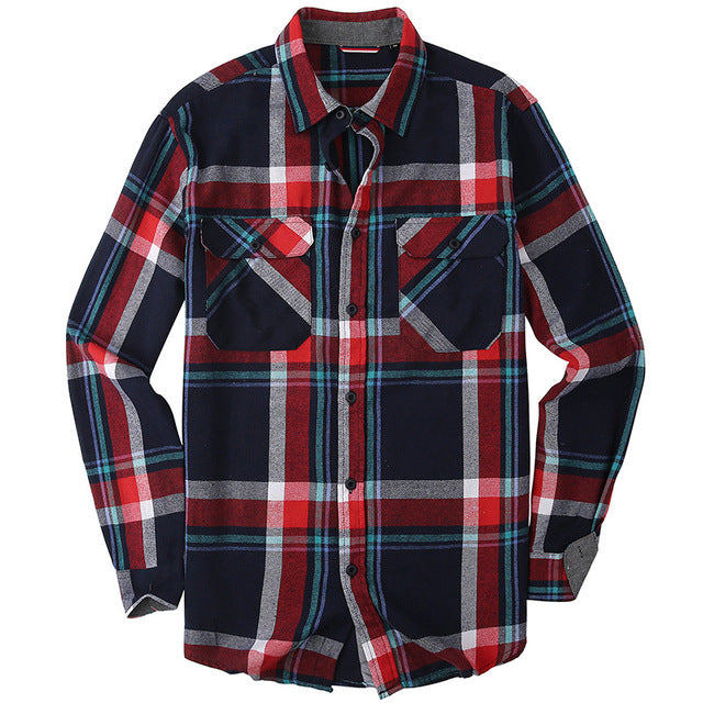 English Style Vintage Men Clothing Plaid Shirt Spring Autumn New Harajuku Long Sleeves Streetwear Fashion Business Casual Tops