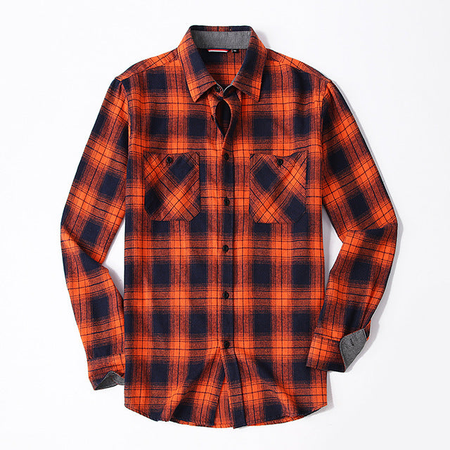 English Style Vintage Men Clothing Plaid Shirt Spring Autumn New Harajuku Long Sleeves Streetwear Fashion Business Casual Tops