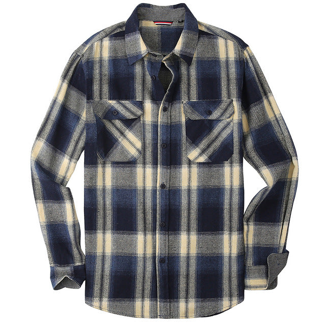 English Style Vintage Men Clothing Plaid Shirt Spring Autumn New Harajuku Long Sleeves Streetwear Fashion Business Casual Tops