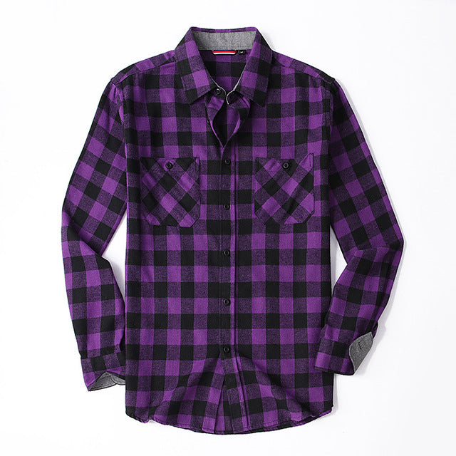 English Style Vintage Men Clothing Plaid Shirt Spring Autumn New Harajuku Long Sleeves Streetwear Fashion Business Casual Tops
