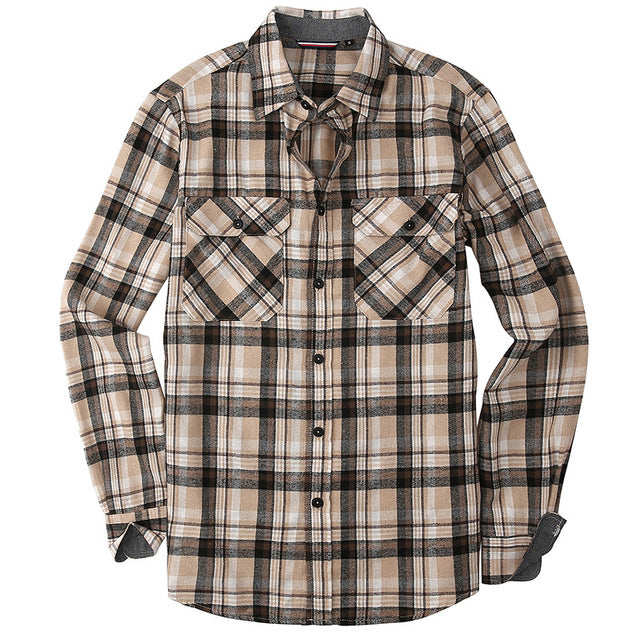 English Style Vintage Men Clothing Plaid Shirt Spring Autumn New Harajuku Long Sleeves Streetwear Fashion Business Casual Tops