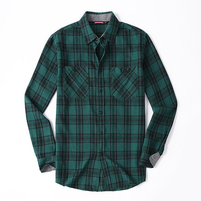 English Style Vintage Men Clothing Plaid Shirt Spring Autumn New Harajuku Long Sleeves Streetwear Fashion Business Casual Tops
