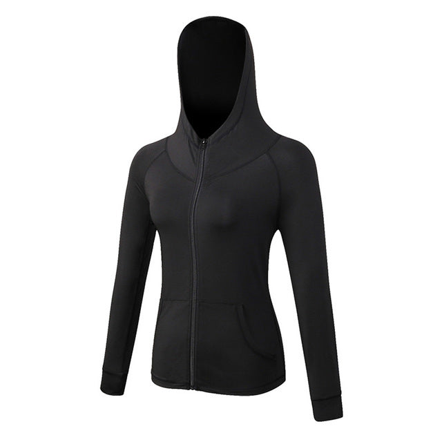 Women's fall and winter fitness coat Yoga Training running zipper sport casual hoodie quick-drying coat