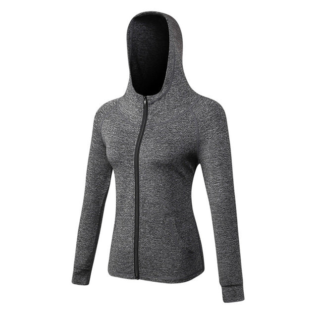 Women's fall and winter fitness coat Yoga Training running zipper sport casual hoodie quick-drying coat