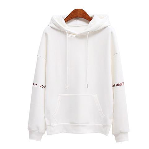 Kadın moda kadife Hoodies kadın düz renk nakış kapşonlu Tops eşofman kazak uzun kollu gündelik spor giyim ceket